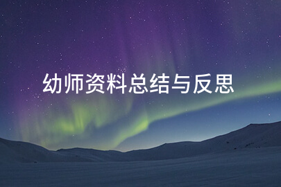 幼师资料总结与反思