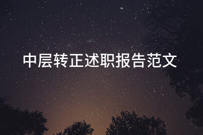 中层转正述职报告范文