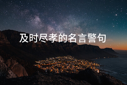 及时尽孝的名言警句