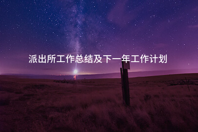 派出所工作总结及下一年工作计划
