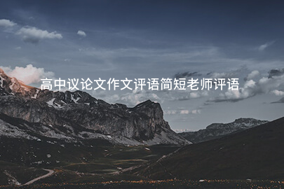 高中议论文作文评语简短老师评语