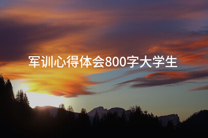 军训心得体会800字大学生
