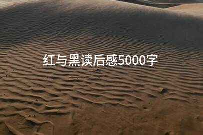 红与黑读后感5000字
