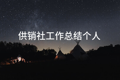 供销社工作总结个人