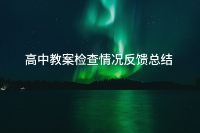 高中教案检查情况反馈总结