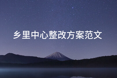乡里中心整改方案范文