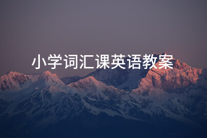 小学词汇课英语教案