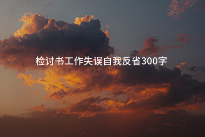 检讨书工作失误自我反省300字