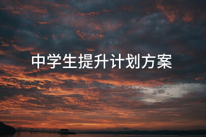 中学生提升计划方案