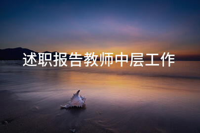 述职报告教师中层工作