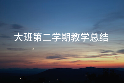 大班第二学期教学总结