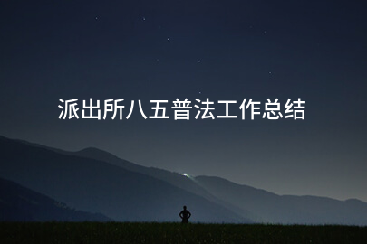 派出所八五普法工作总结