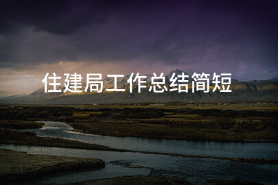 住建局工作总结简短