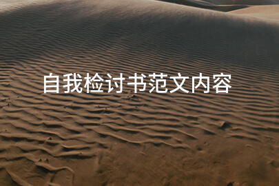 自我检讨书范文内容