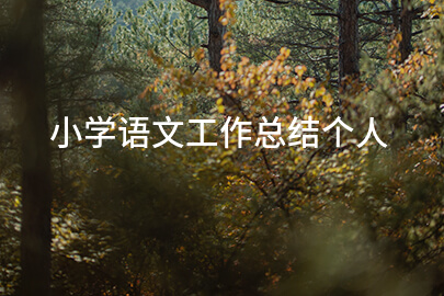 小学语文工作总结个人