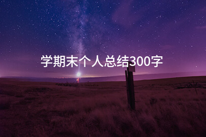 学期末个人总结300字