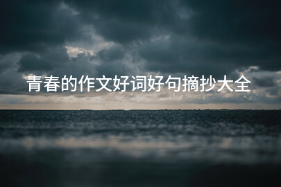 青春的作文好词好句摘抄大全