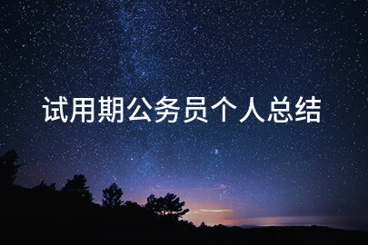 试用期公务员个人总结