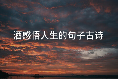 酒感悟人生的句子古诗