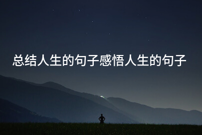 总结人生的句子感悟人生的句子