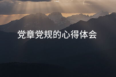 党章党规的心得体会