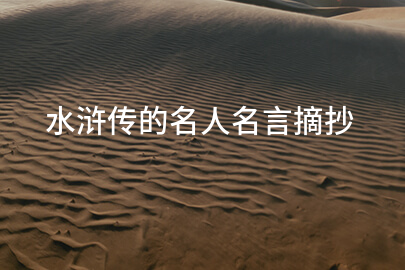 水浒传的名人名言摘抄