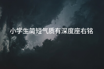 小学生简短气质有深度座右铭