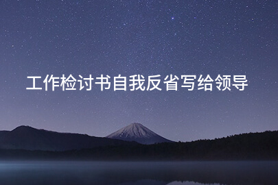 工作检讨书自我反省写给领导