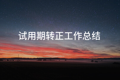 试用期转正工作总结