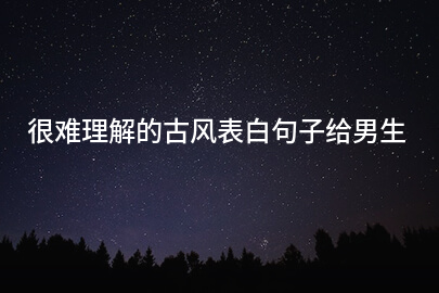 很难理解的古风表白句子给男生