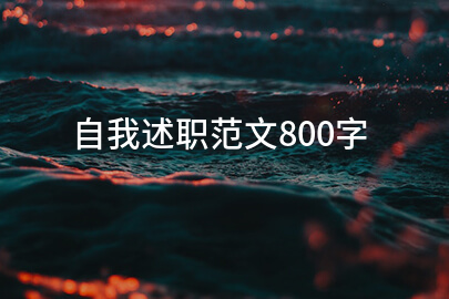 自我述职范文800字