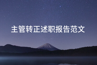 主管转正述职报告范文