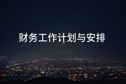 财务工作计划与安排