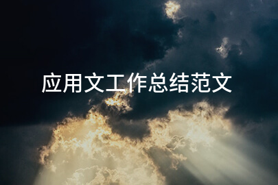 应用文工作总结范文
