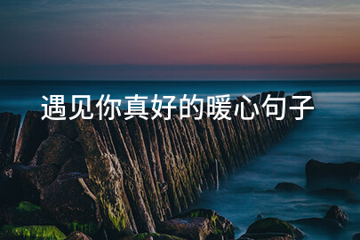 遇见你真好的暖心句子