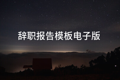 辞职报告模板电子版