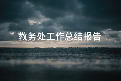 教务处工作总结报告